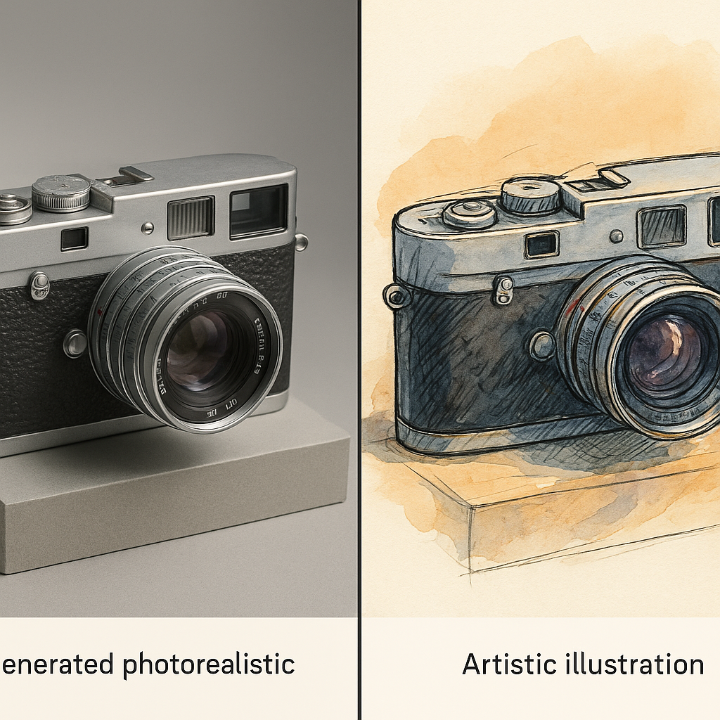 Visual comparison of different AI image generation outputs